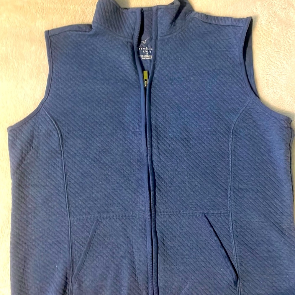 Karen Scott Sport Womens Full Zip Vest blue Small NWT